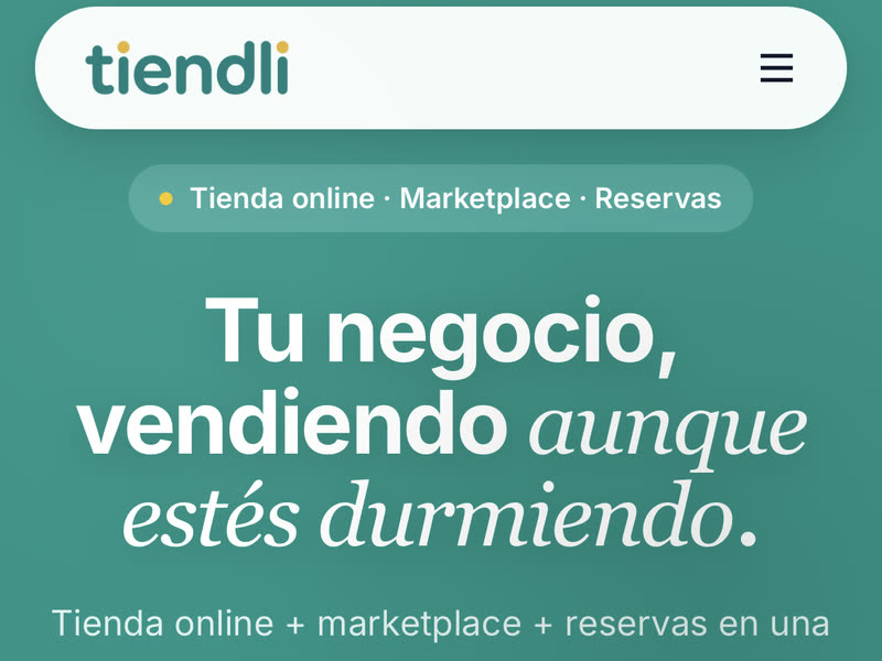 Captura de la portada de la app Tiendli, usada como referencia de app